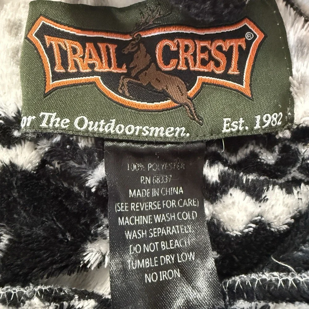 Trail Crest Outdoorsmen‎ Womens S/M Fleece Robe Nightgown Fair Isle Hooded Warm
